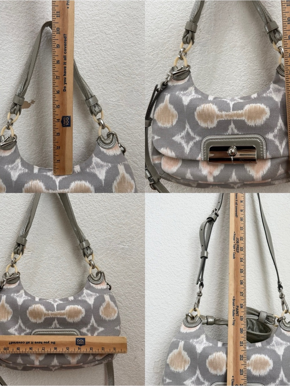 COACH 17083 Kristin Op Art Ikat Canvas Metallic Leather Shoulder Crossbody Bag - Picture 15 of 15